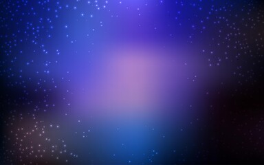 Fototapeta na wymiar Dark Pink, Blue vector pattern with night sky stars.