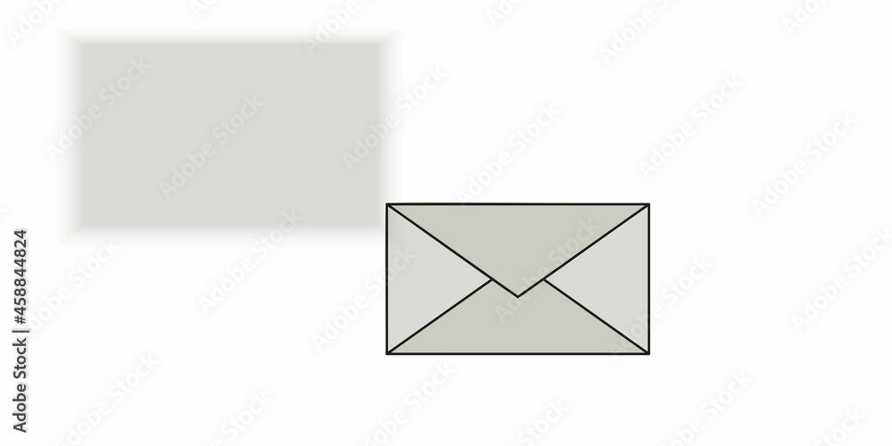 Poster grey envelope with shadow. email message icon. computer sign. communication idea. vector illustratio