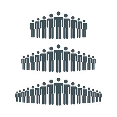 People Icon set. Simple solid style. Person, group, crowd, member, pictogram, staff, silhouette, teamwork, organization concept. Vector illustration isolated on white background EPS 10