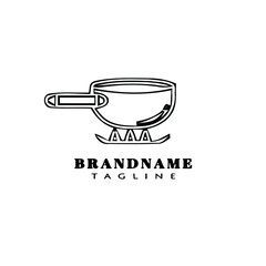 boiling water logo cartoon icon template black isolated vector illustration