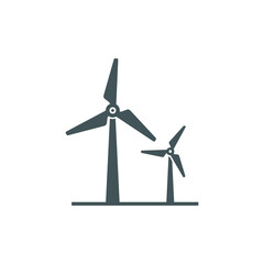 Wind power icon. Simple solid style. Mill, silhouette, farm, pictogram, wheel, power, technology, tower, power, energy alternative concept. Vector illustration isolated on white background EPS 10