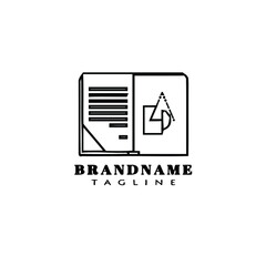 cute book logo design template icon black isolated vector illustration