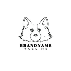 border collie dog logo cartoon icon design template black isolated vector - obrazy, fototapety, plakaty
