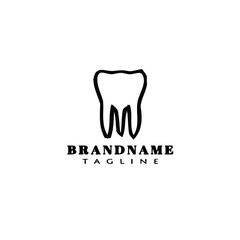 cute teeth or dentist logo cartoon icon vector