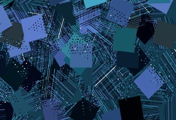 Light Blue, Green vector pattern with polygonal style with circles.