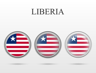 Flag of Liberia in the form of a circle
