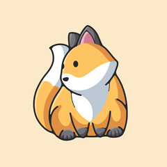hand drawn cute fox illustration design vector