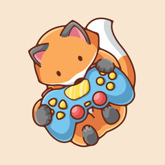 hand drawn cute fox illustration design vector