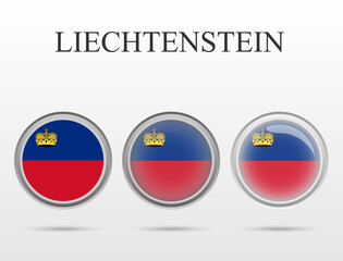 Flag of Liechtenstein in the form of a circle