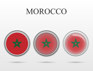 Flag of Morocco in the form of a circle
