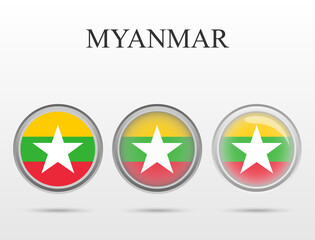 Flag of Myanmar in the form of a circle