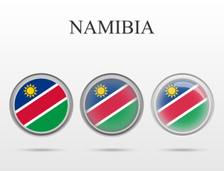 Obraz premium Flag of Namibia in the form of a circle