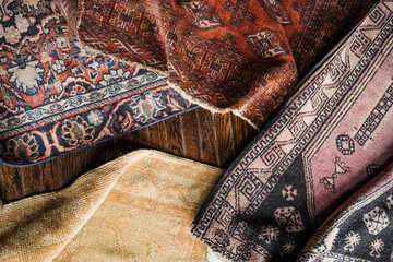 Vintage Thrifted Boho Rugs and Colorful Textures. 
