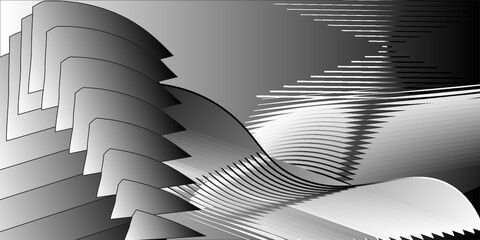 Black and White Abstract Background With Lines