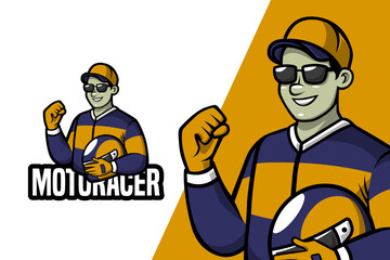 Motor Racer - Mascot Logo Template