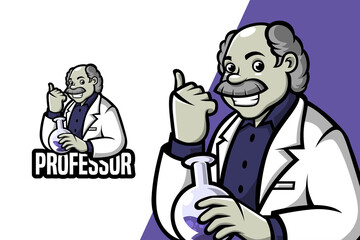 Professor Laboratory - Mascot Logo Template