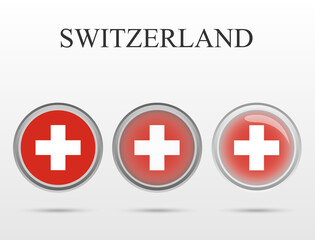 Flag of Switzerland in the form of a circle