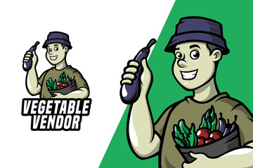 Vegetable Vendor - Mascot Logo Template