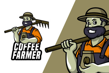 Coffee Farmer - Mascot Logo Template