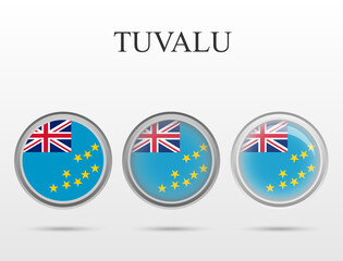 Flag of Tuvalu in the form of a circle
