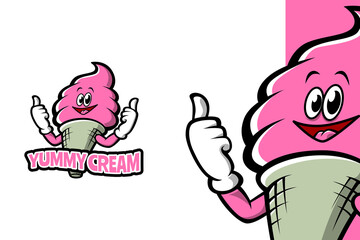 Yummy Cream - Mascot Logo Template