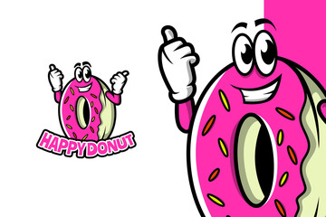 Happy Donut - Mascot Logo Template