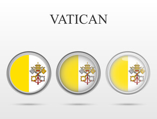 Flag of Vatican in the form of a circle