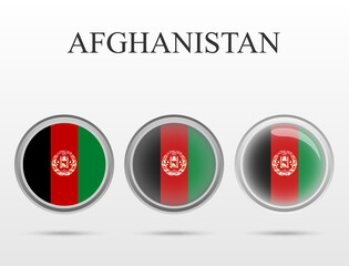 Flag of Afghanistan in the form of a circle