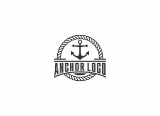anchor illustration logo on white background