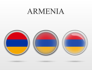 Flag of Armenia in the form of a circle