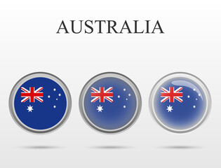 Flag of Australia in the form of a circle