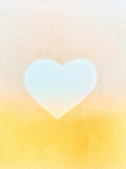 white hearts on orange yellow paper background