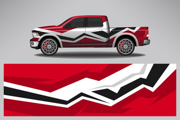 Fototapeta premium Wrap car vector design decal. Graphic abstract line racing background design for vehicle, race car, rally, adventure livery camouflage.