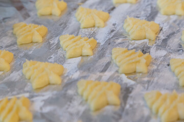 Holiday cookie dough ready to bake