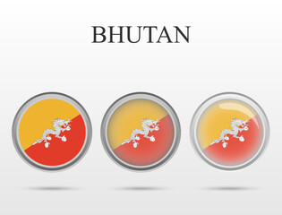 Flag of Bhutan in the form of a circle