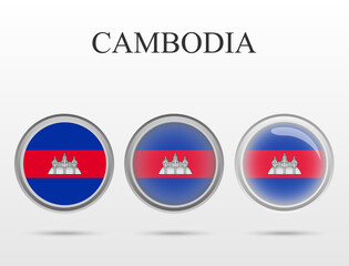 Flag of Cambodia in the form of a circle