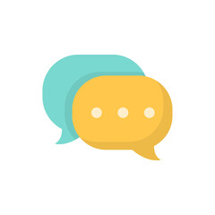 Bubble speech icon in flat style isolated on white background