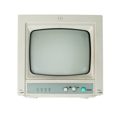 Front view of a retro monitor isolated on a white background.