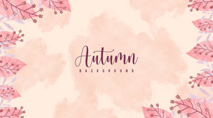 Fototapeta na wymiar Colorful autumn watercolor background illustration vector