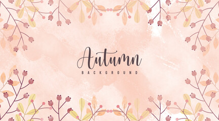 Colorful autumn watercolor background illustration vector