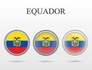 Flag of Equador in the form of a circle