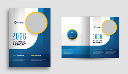 Business brochure cover design or annual report and company profile cover or booklet cover