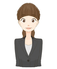 笑顔のスーツを着た女性