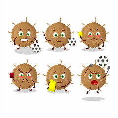 Beta coronavirus cartoon character working as a Football referee