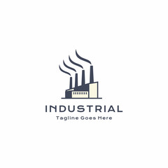 Factory building logo design. Modern industrial logo design