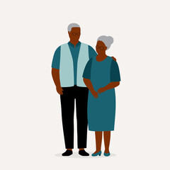 Portrait Of Black Elderly Couple Standing Together.