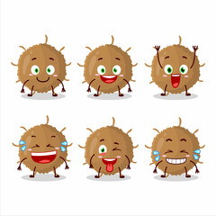 Cartoon character of beta coronavirus with smile expression