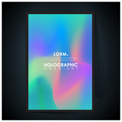 Shades of holographic. Futuristic holographic poster with gradient mesh.