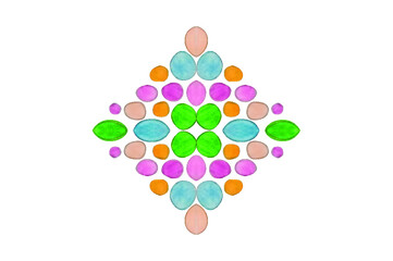Colorful  Bubble ornament border