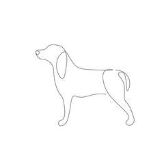 Dog animal line drawing vector illustration